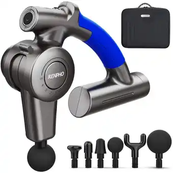 Best Buy RENPHO Massage Gun with Adjustable Arm, Back Massager Muscle Percussion, Portable Case Percussion Massagers for Self Athletes offer