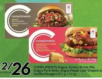 Sobeys Compliments Angus, Sirloin offer