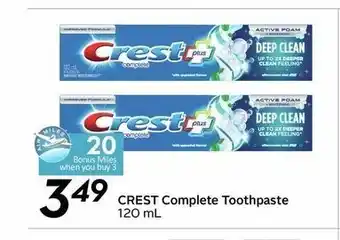 Sobeys Crest Complete Tootpaste offer