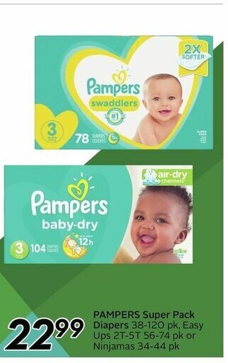 Sobeys Pampers Super Pack Diapers offer