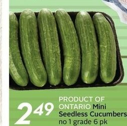 Sobeys Mini Seedless Cucumbers offer