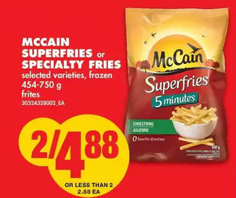 No Frills Mccain Superfries or Specialty Fries offer
