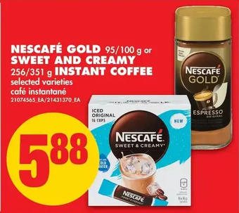 No Frills Nescafé Gold or Sweet and Creamy Instant Coffee offer