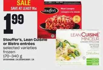Loblaws Stouffer's, Lean Cuisine or Bistro Entrees offer