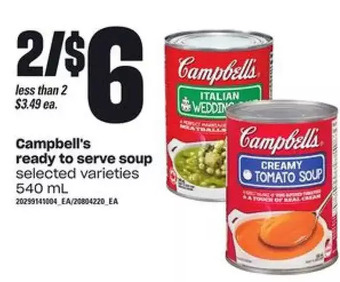 Loblaws Campbell's Ready to Serve Soup offer