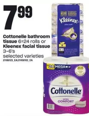 Loblaws Cottonelle Bathroom Tissue or Kleenex Facial Tissue offer