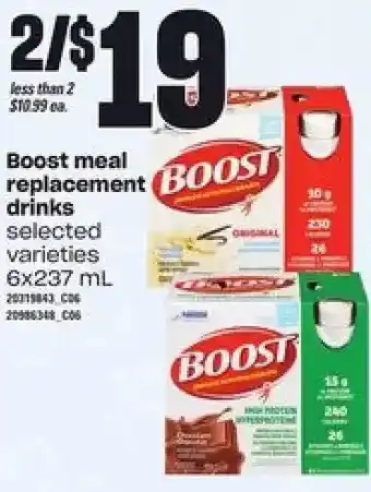 Loblaws Boost Meal Replacement Drinks offer