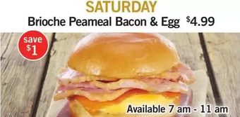 Fortinos Brioche Peameal Bacon & Egg offer