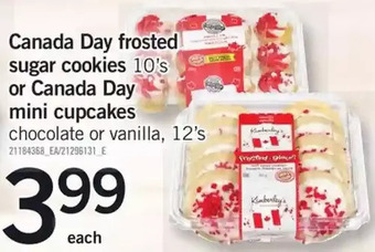 Fortinos Canada Day Frosted Sugar Cookies or Canada Day Mini Cupcakes offer
