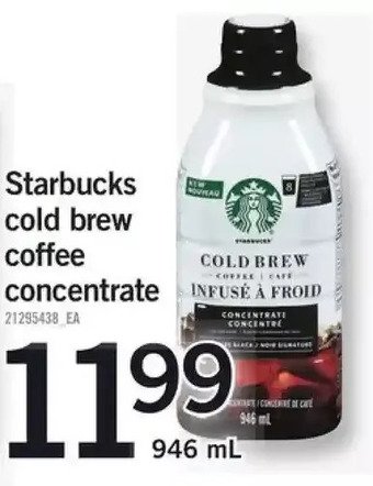 Fortinos Starbucks Cold Brew Coffee Concentrate offer