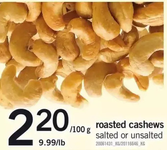 Fortinos Roasted Cashews offer