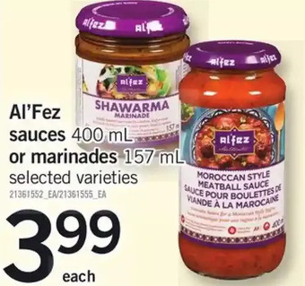 Fortinos Al'Fez Sauces or Marinades offer