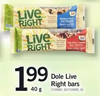 Fortinos Dole Live Right Bars offer