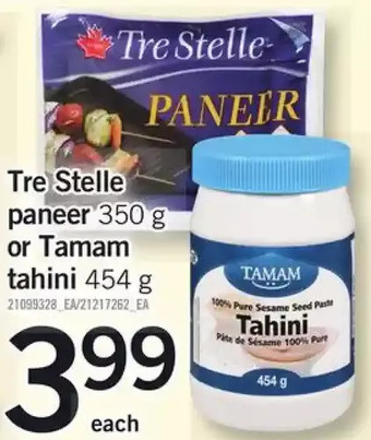 Tre Stelle Paneer or Tamam Tahini