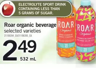 Fortinos Roar Organic Beverage offer