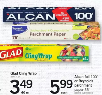 Fortinos Glad Cling Wrap | Alcan Foil or Reynolds Parchment Paper offer