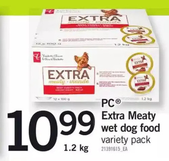 Fortinos PC Extra Meaty Wet Dog Food offer