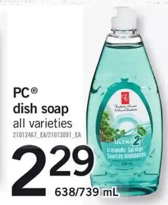 Fortinos PC Dish Soap offer