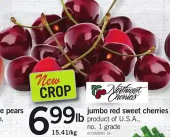 Fortinos Jumbo Red Sweet Cherries offer