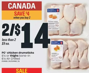 Valu-mart PC Chicken Drumsticks or Thighs offer