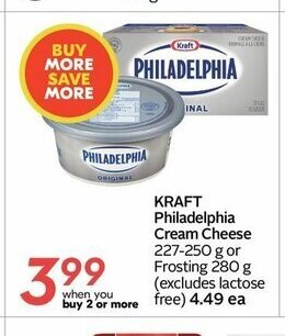 Sobeys Kraft Philadelphia Cream Cheese offer