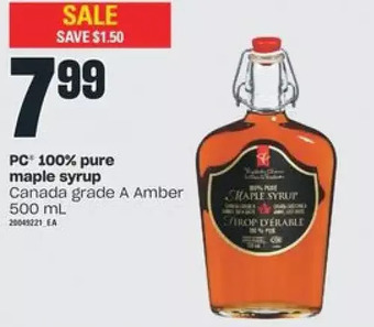 Valu-mart PC 100% Pure Maple Syrup offer