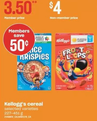 Valu-mart Kellogg's Cereal offer