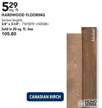 RONA Mono Serra Hardwood Flooring offer