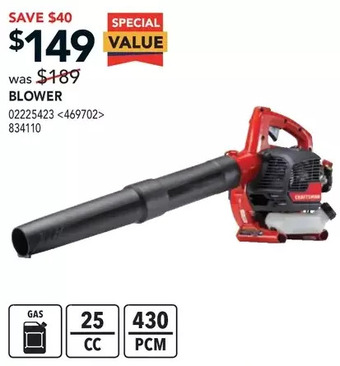 RONA Craftsman Blower offer