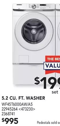 RONA Samsung 5.2 Cu. Ft. Washer offer