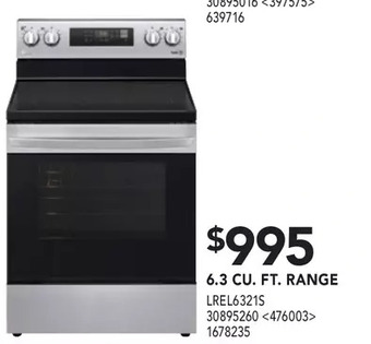 RONA LG 6.3 Cu. Ft. Range offer