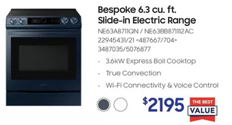 RONA Bespoke 6.3 Cu. Ft. Slide-in Electric Range offer