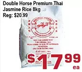 Top Food Supermarket Double Horse Premium Thai Jasmine Rice offer