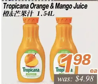 Seasons Foodmart Tropicana Orange & Mango Juice offer