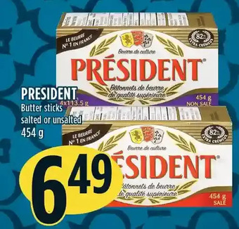 Marché Adonis President Butter Sticks Salted or Unsalted offer