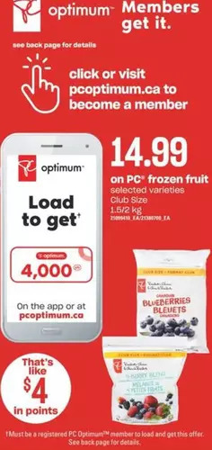 Independent Grocer PC Frozen Fruit offer