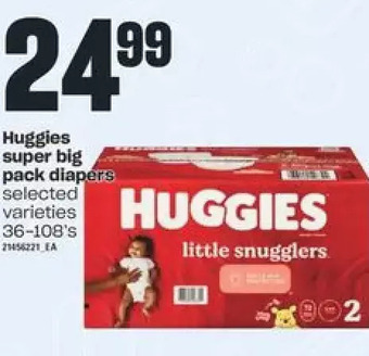 Independent Grocer Huggies Super Big Pack Diapers offer
