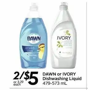 Sobeys Dawn Or Ivory Dishwashing Liquid offer