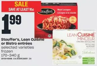 Independent Grocer Stouffer's, Lean Cuisine or Bistro Entrees offer