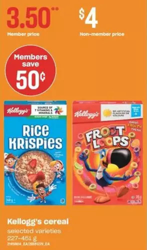 Independent Grocer Kellogg's Cereal offer