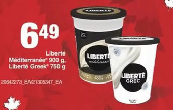 Independent Grocer Liberte Mediterranee, Liberte Greek offer