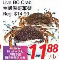 Foody World Live BC Crab offer