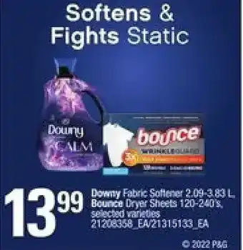 Zehrs Markets Downy Fabric Softener | Bounce Dryer Sheets offer