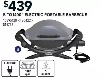 Lowe's Weber "Q1400" Electric Portable Barbecue offer