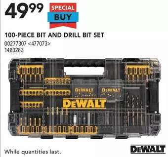 Lowe's Dewalt 100-Piece Bit and Drill Bit Set offer