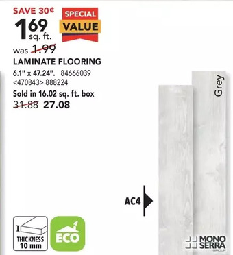 Lowe's Mono Serra Laminate Flooring offer
