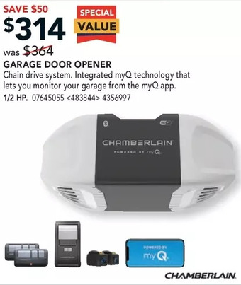 Lowe's Chamberlain Garage Door Opener offer