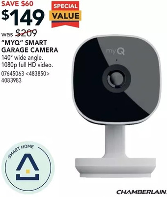 Lowe's Chamberlain "MYQ" Smart Garage Camera offer