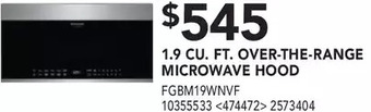 Lowe's Frigidaire Gallery 1.9 Cu. Ft. over-the-Range Microwave Hood offer
