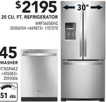 Lowe's Whirlpool 20 Cu. Ft. Refrigerator offer